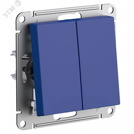 ATLASDESIGN 2-клавишный ВЫКЛЮЧАТЕЛЬ с самовозвратом, сх.2, 10А, механизм, АКВАМАРИН