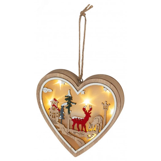 Новогодний декоративный светильник Сердце, 9*10 см, 4 LED, 2*ААА ENGDS-5L