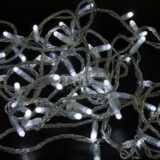 Гирлянда Нить 10 м, с эффектом мерцания, прозрачный ПВХ, 230 В, белый