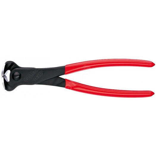 Кусачки торцевые резка - мягкая проволока 4мм проволока средней твердости 35мм твердая проволока 28мм L=200мм твердость кромок 61 HRC черные обливные рукоятки