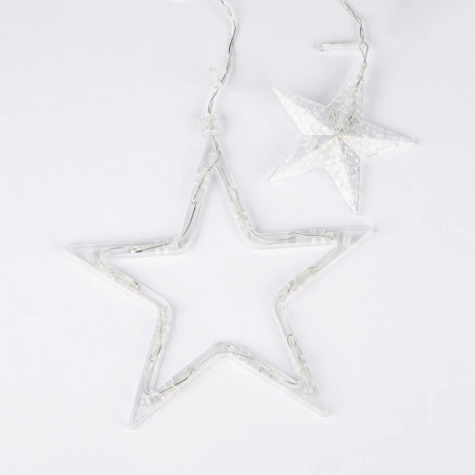 Занавес фигурный светодиодный 3х07м 138 светодиодов Теплый белый свет Провод прозрачный ULD-E3007-138/DTA WARM WHITE IP20 STARS-2  TM Uniel