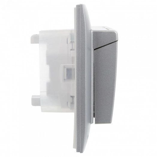 SKANDY Розетка 2-местная и крышкой 16А в сборе IP44 SK-R12S серебряный IEK