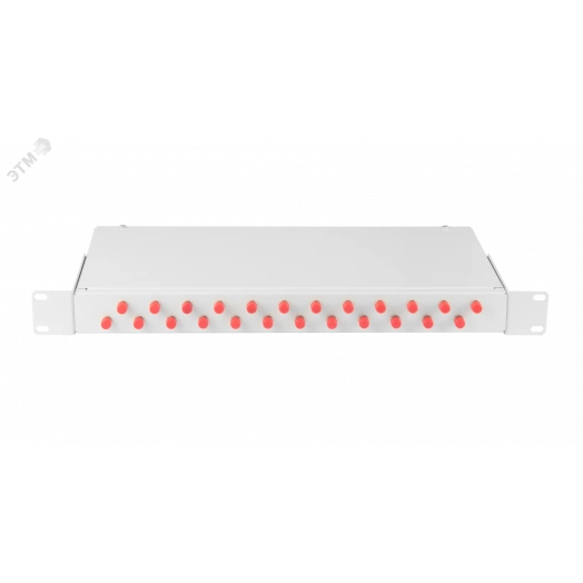 Оптический кросс 19 дюймов 1U 24 порта FC/UPC, SM 9/125 OS2, серый