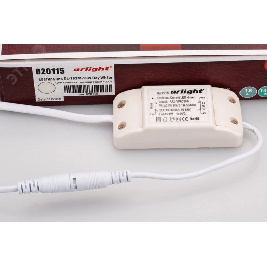 Светильник DL-192M-18W Day White (ARL, IP40 Металл, 3 года)