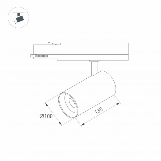 Светильник трековый LGD-NIKA-4TR-R100-40W Day4000 (BK, 24 deg, 230V) (ARL, IP20 Металл, 5 лет)