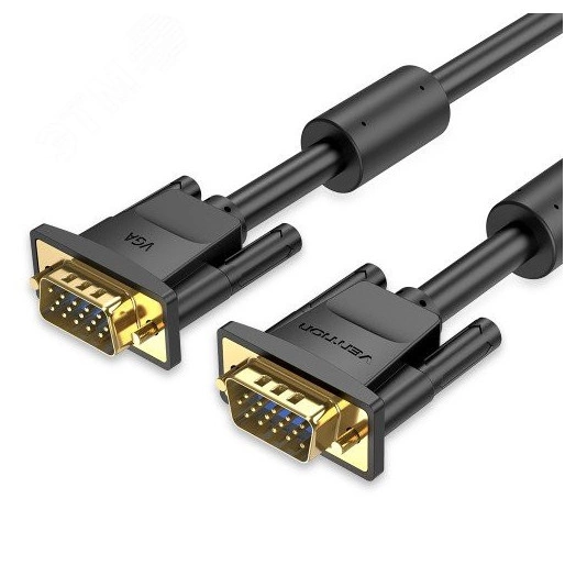 Кабель VGA 15M на 15M, с 2 ферритовыми фильтрами, 2 м.