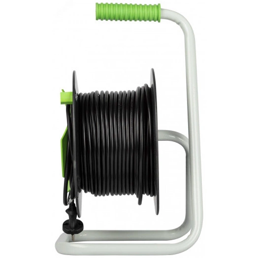 Удлинитель силовой на катушке пластик 1 розетка без заземления 40м ПВС 2x1мм2 GREEN LINE GAZ-2x1-40m Greenline ЭРА