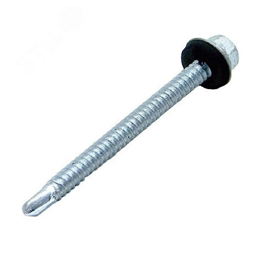 Саморез кровельный 6.3х76 по металлу сверло №3 шайба d=14мм с EPDM прокладкой оцинкованный