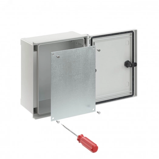 Монтажная панель для цельного навесного шкафа из фибергласа, металл, 300х250 (ВхШ) мм