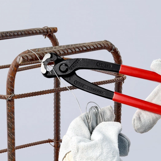 Клещи вязальные для арматурной сетки резка - проволока средней твердости 28мм твердая проволока 18мм режущая кромка 61 HRC / 25мм L=280мм черные обливные рукоятки