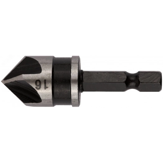 Зенкер конический, легированная сталь, хвостовик под биту, 16 мм