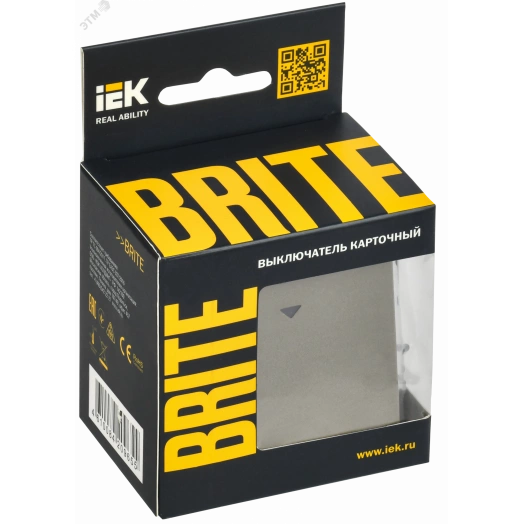 BRITE Выключатель карточный 30А ВС10-1-8-БрШ шампань IEK