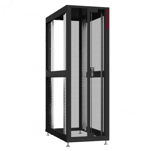 Шкаф серверный 48U 800х1200 передняя дверь: двустворчатая перфорированная IP20. задняя дверь: без. боковые панели: без. цвет: черный RAL9005 