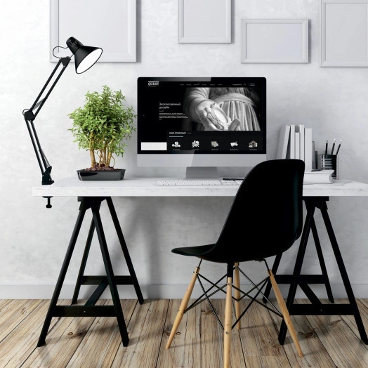 Светильник настольный под лампу E27 х60 Вт 220-240В IP20 480х165 мм Черный струбцина GTL Gauss