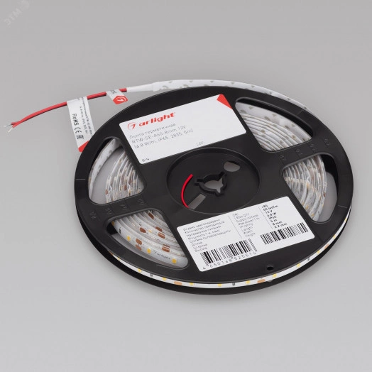 Лента герметичная RTW-SE-A60-8mm 12V Warm3000 (4.8 W/m, IP65, 2835, 5m) (, 4.8 Вт/м, IP65)