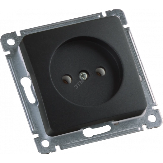 MASTER Розетка одноместная скрытой установки, в рамку, черный