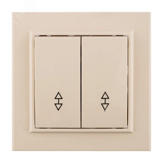 Выключатель двухклавишный СП проходной 10А бежевый Минск