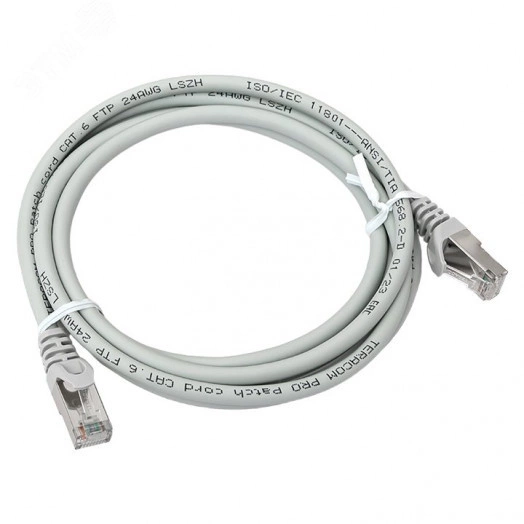 Патч-корд TERACOM PRO Cat.6 экранированный FTP оболочка LSZH серый (2.0м)