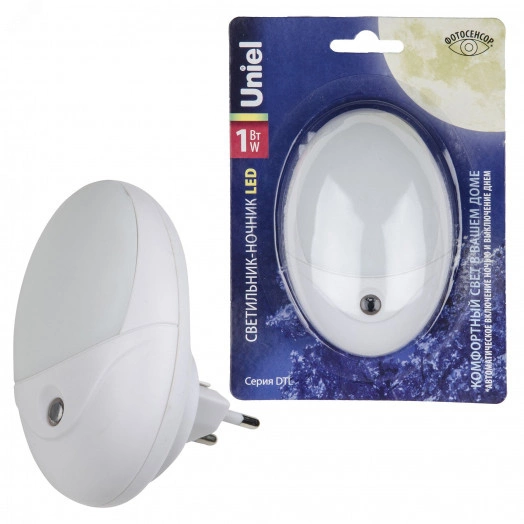 Светильник-ночник- Овал DTL-317 С фотосенсором (день-ночь) Белый ТМ