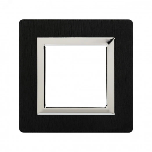 Рамка из алюминия, ''Avanti'', черная, 2 модуля