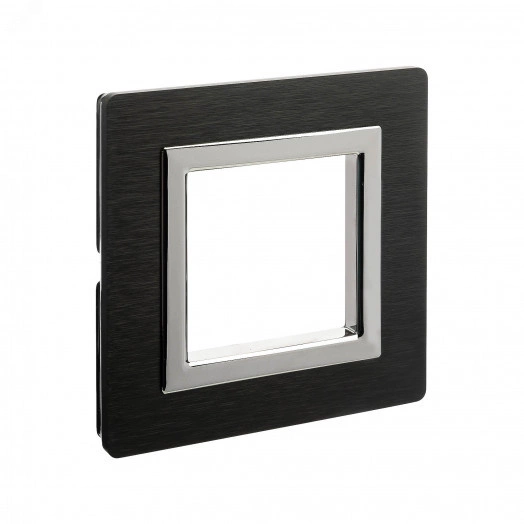 Рамка из алюминия, ''Avanti'', черная, 2 модуля