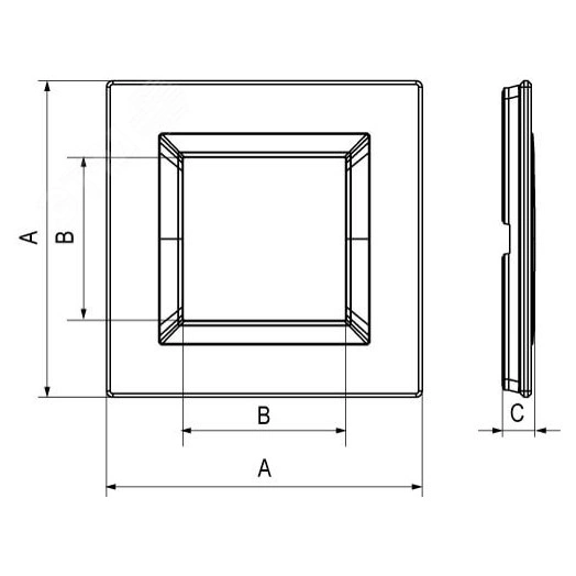 Рамка из алюминия, ''Avanti'', черная, 2 модуля