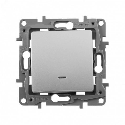 ETIKA Переключатель одноклавишный с подсветкой алюминий автоматические зажимы 10AX