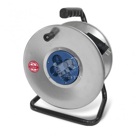 Удлинитель силовой ТМ Союз на металлической катушке 4 гнезда 4000 Вткг IP-44 30м