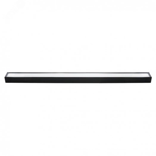 Светильник светодиодный ДПО-42вт 4000К 3360Лм линейный рассеиватель матовый в стальном корпусе черный Feron.ONE