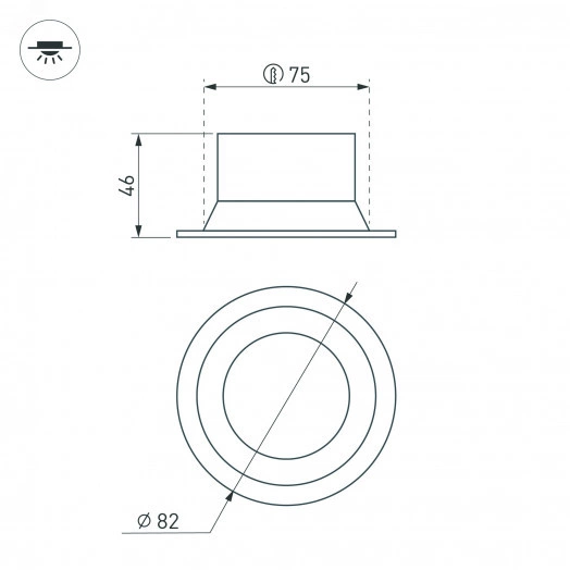 Светильник MS-BREEZE-BUILT-R82-9W Warm3000 (WH, 85 deg, 230V) (, IP20 Металл, 3 года)