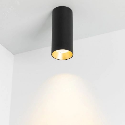 Светильник SP-POLO-SURFACE-R65-8W Warm3000 (BK-GD, 40 deg) (ARL, IP20 Металл, 3 года)