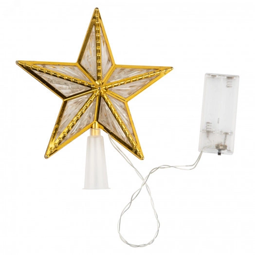 Украшение светодиодное для ёлки Звезда-4 на батарейках 2АА (не в/к) 15 см 10 светодиодов Разноцветный свет Прозрачный провод ULD-H1515-010/DTB/2AA MULTI STAR-4