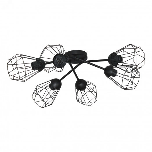 Светильник Кристаль 161 черн. муар НПБ 01-6х60-122 Е27  потолочный