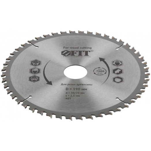 Диск пильный для циркулярных пил по дереву специальная форма зуба 190 х 30/20 х 48Т