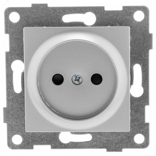 GUSI Ugra механизм розетки 1-ой б/з с з/ш,  скрытая  установка, 16А, 250В. Цвет серебро.