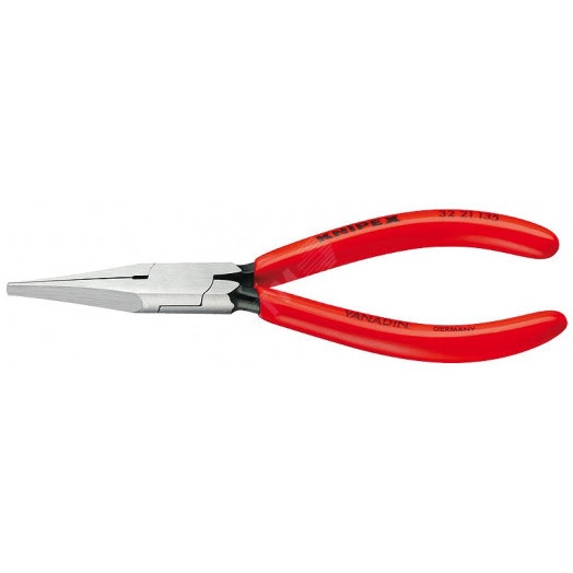 Плоскогубцы для регулировки реле прямые широкие плоские губки без насечки 34 мм L-135 мм чёрные обливные рукоятки