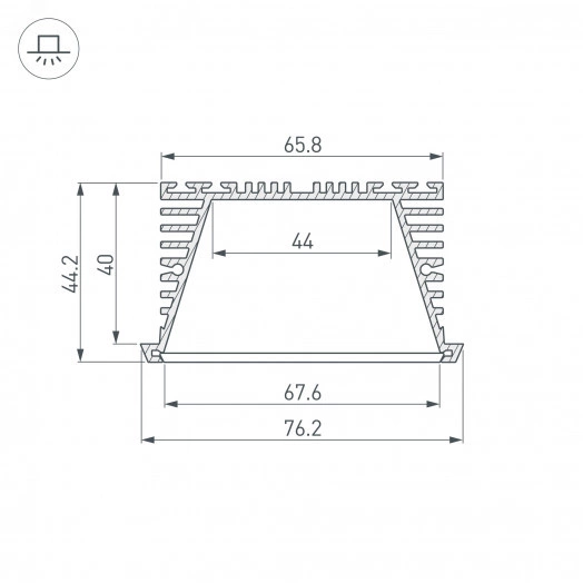 Профиль KLUS-POWER-RW70F-2000 ANOD (ARL, Алюминий)