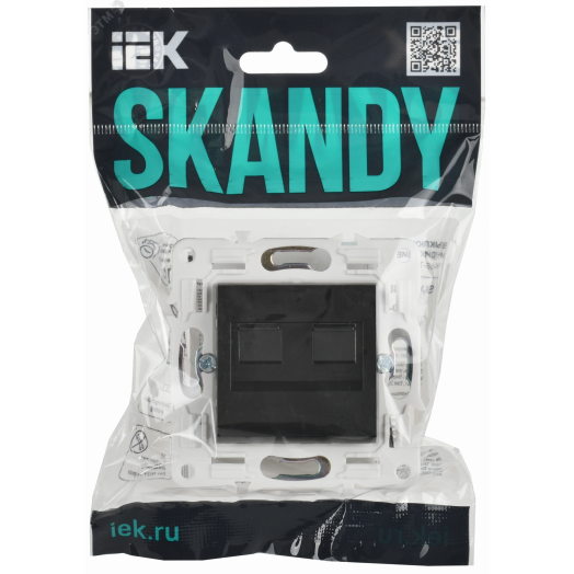 SKANDY Розетка компьютерная двойная RJ45 кат.6 SK-K04Bl черный IEK