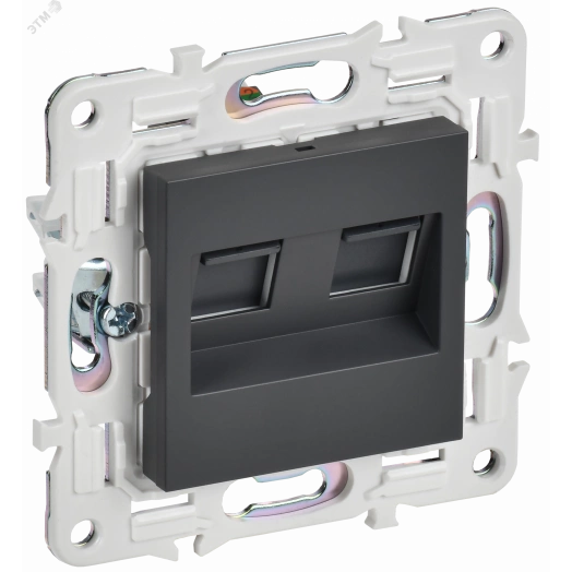 SKANDY Розетка компьютерная двойная RJ45 кат.5E SK-K03T титан IEK