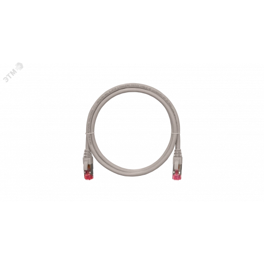 Патч-корд S/FTP 4 пары Кат.6a 2хRJ45/8P8C T568B 7х0165мм LSZH серый 1м