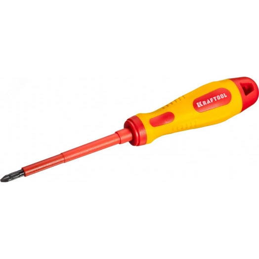 Отвертка , высоковольтная, Cr-Mo-V стержень, двухкомпонент. маслобензостойкая рукоятка, PH №2, 100мм