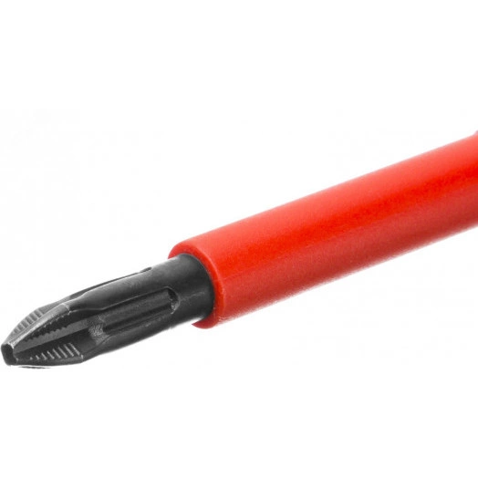 Отвертка , высоковольтная, Cr-Mo-V стержень, двухкомпонент. маслобензостойкая рукоятка, PH №2, 100мм