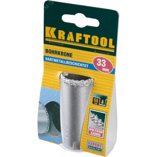 Коронка кольцевая с напылением из карбида вольфрама, 33мм