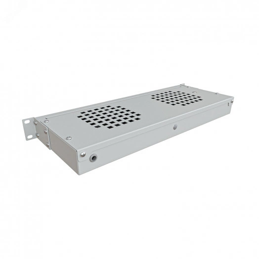 Модуль вентиляторный крепление на 19 1U, 2 элемента, электронный термоконтроллер, цифровой термодатчик, серый RAL 7035