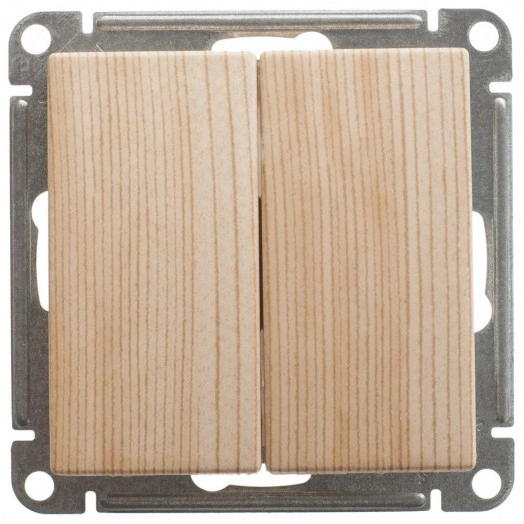 W59 Выключатель двухклавишный, 10АХ, механизм, сосна