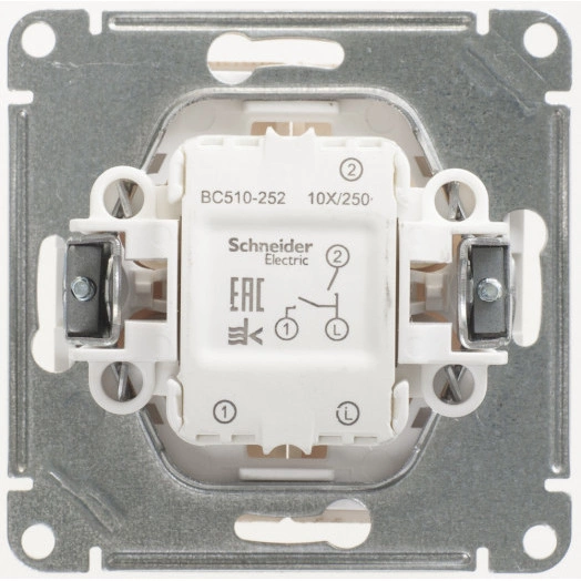 W59 Выключатель двухклавишный, 10АХ, механизм, сосна