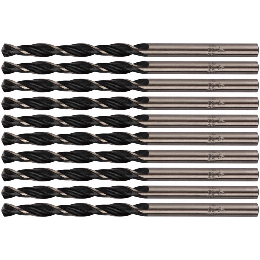 Сверла по металлу HSS черненые 4.0x75 мм (10 шт)
