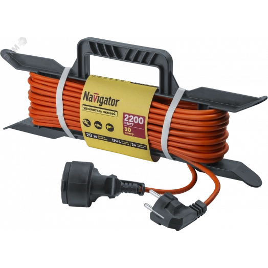 Удлинитель силовой NPE-F-20-E-3x1 на рамке c/з 20м ПВС 3х1 2200 Вт IP44