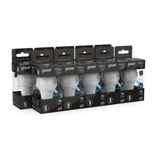 Лампа светодиодная LED 11 Вт 990 лм 4100К AC150-265В E27 А60 (груша) нейтральный диммируемая Black Gauss