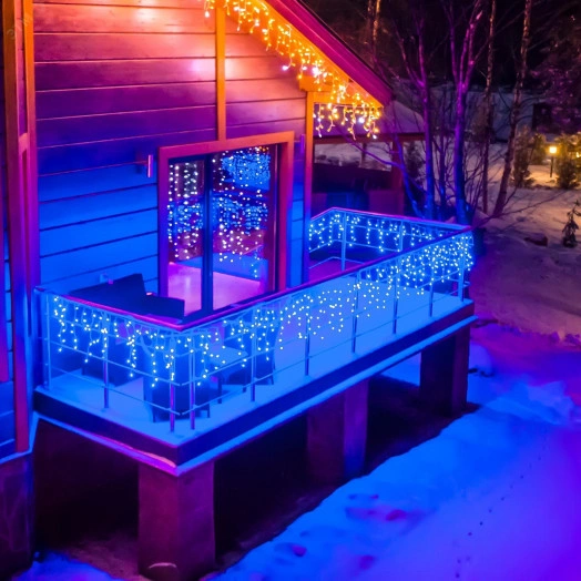 Бахрома светодиодная со статическим свечением 6м Соединяемая 200 светодиодов Синий свет Провод прозрачный ULD-B6007-200/STK BLUE IP44  ТМ Uniel